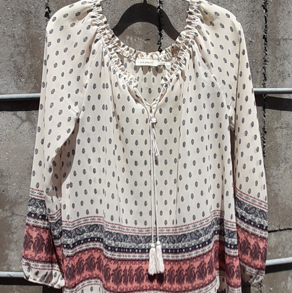 Blu Pepper Peasant Blouse